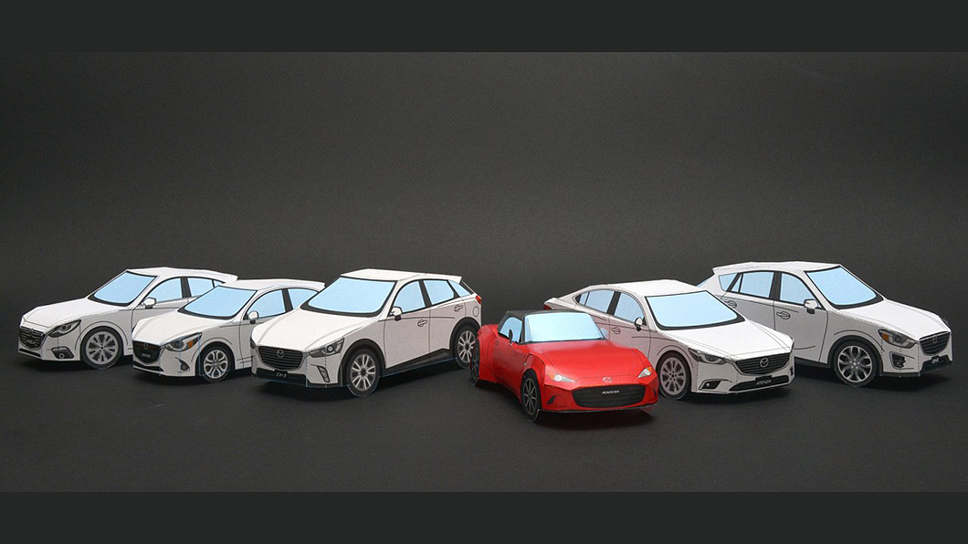 除了除了現行市售車款，Mazda的紙模型還包含經典車。(圖片來源/ Mazda)