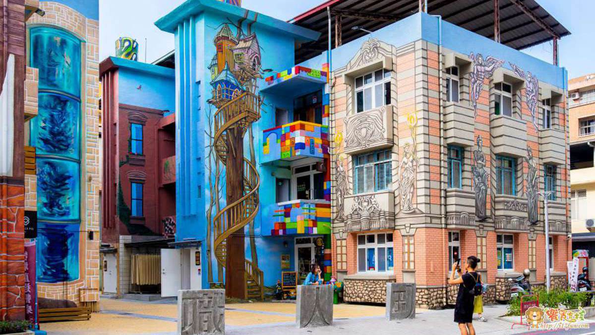 超好拍新景點，屏東變歐洲小鎮啦，3D立體彩繪建築裡有怪獸、鋼彈模型