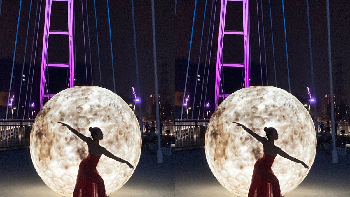 登陸月球囉！新北最新約會點「新月橋月球光雕」+全台最大「婚戒裝置」