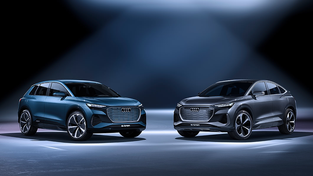 Q4 e-tron (左) 預計2020年底前投產、Q4 Sportback e-tron (右) 設定2021年量產。(圖片來源/ Audi)