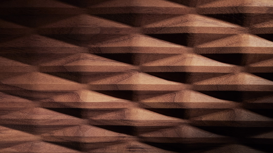 3D原木飾板由單一一塊原木所製成。(圖片來源/ Bentley)
