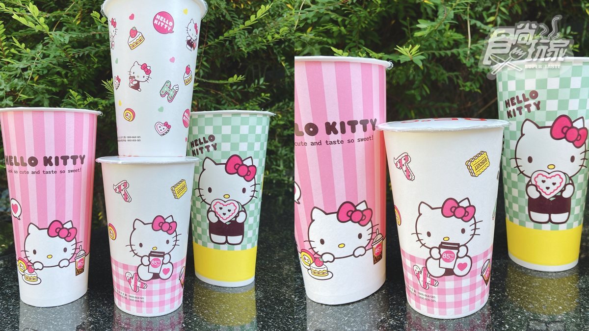 貓界女王降臨！85度C第二波「Hello Kitty周邊」：粉紅保冰杯、造型隨手杯