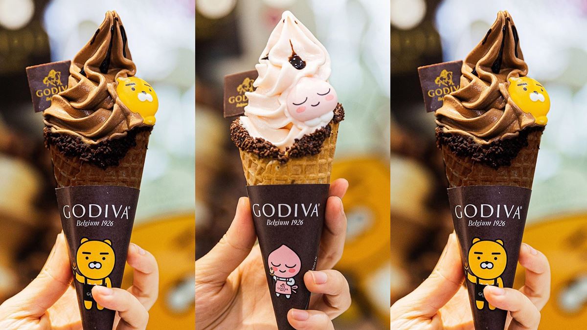 KAKAO FRIENDS粉尖叫！GODIVA首次推「萊恩巧克力霜淇淋」「桃子巧克力凍飲」