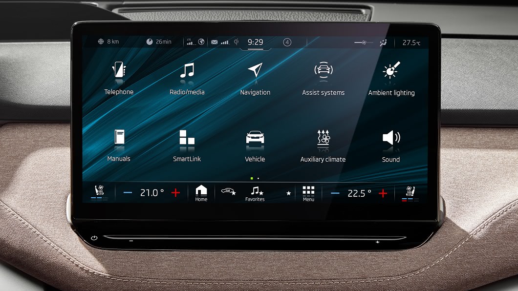 中控螢幕最高可配備13吋觸控螢幕。(圖片來源/ Škoda)