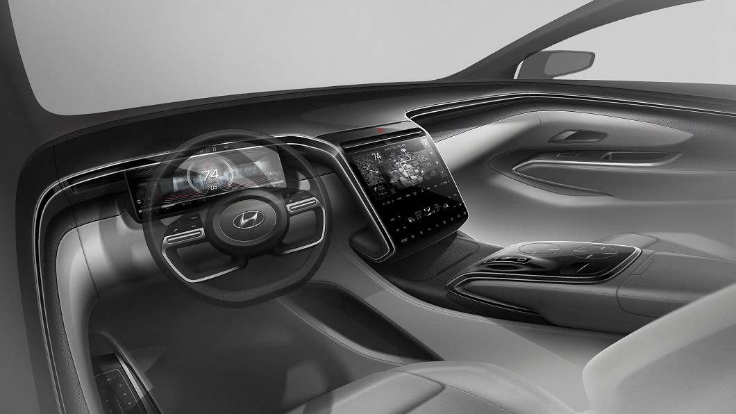 座艙不僅採用環抱式設計，亦全面導入全數位介面。(圖片來源/ Hyundai)