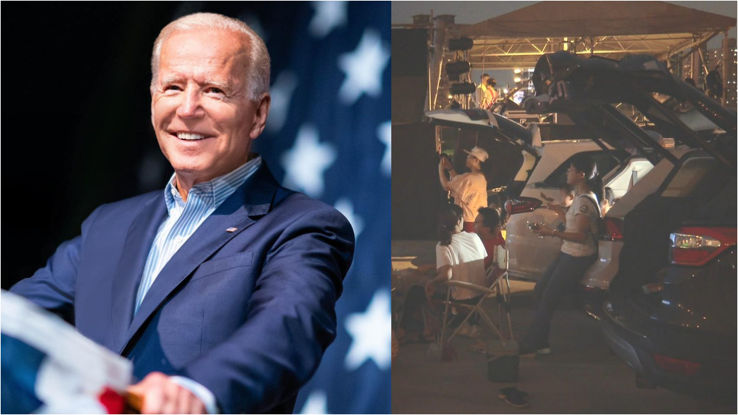 (圖片來源/ Joe Biden Facebook) 「汽車戲院」是防疫新解? 拜登也辦汽車市民大會