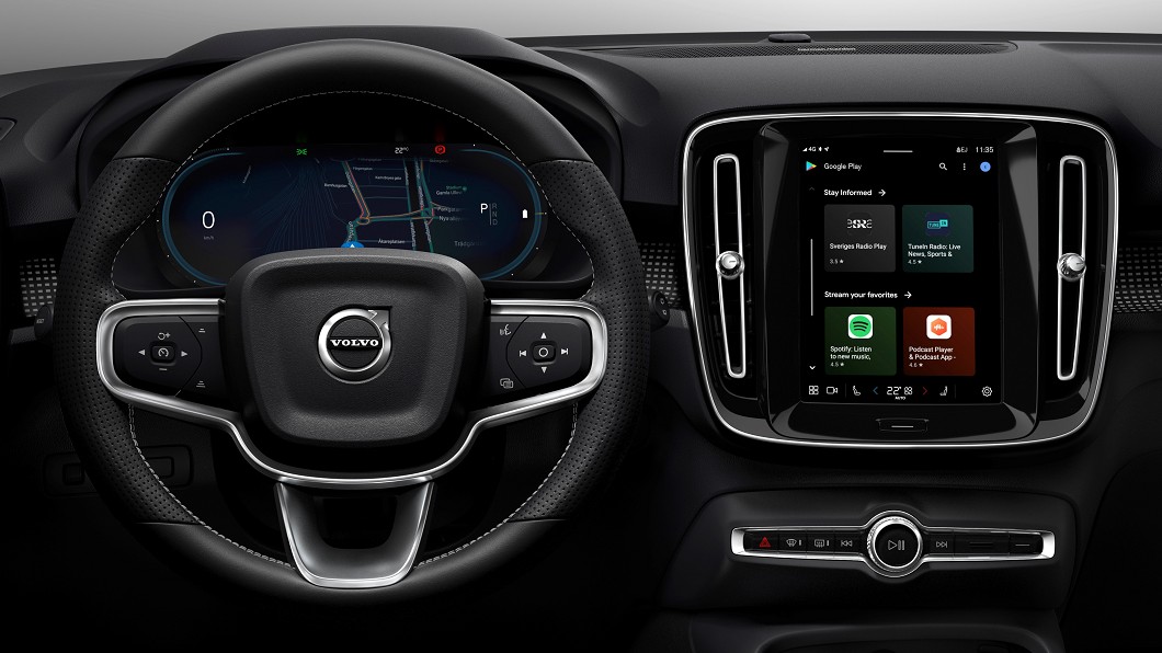 XC40 Recharge車載多媒體系統改採Android Auto作業系統核心，可透過語音控制絕大多數功能。(圖片來源/ Volvo)
