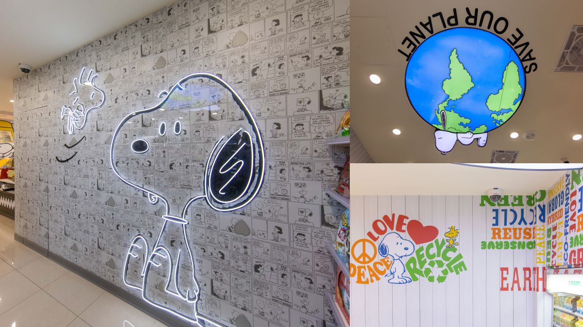 史努比超商二號店要開了！結合環保地球，打造立體燈飾、Snoopy彩色塗鴉牆
