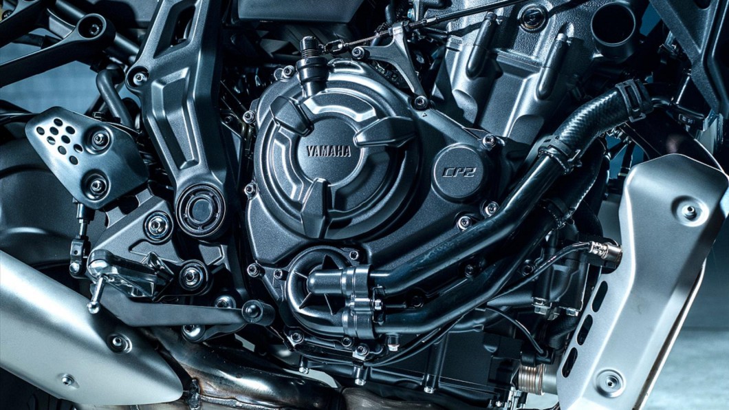 MT-07引擎同樣也以黑色塗裝設計，符合MT家族暗黑概念。(圖片來源/ Yamaha)