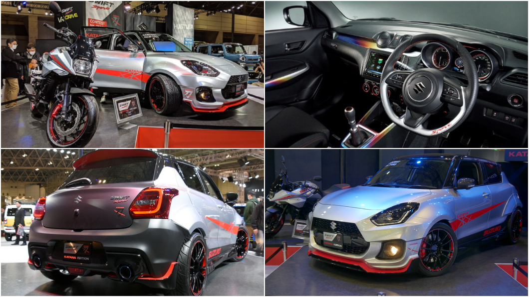 Suzuki在東京車展中再度推出Swift Sport Katana，不只車身導入更運動的設計，車室內門板、排檔座等多處都採用大量鍍鈦漸層飾版點綴。(圖片來源/ Suzuki)