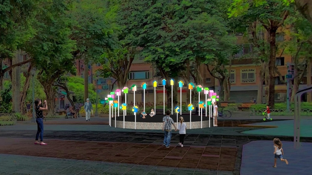 巨大裝置可拍手互動！「台北最High新年城」7大打卡點：360度環型桃花源、擁抱步道