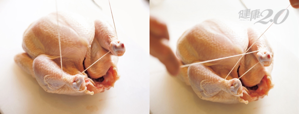 用平底鍋就能烤全雞！先煎這部位不怕「外熟內生」 6步驟輕鬆綁棉線