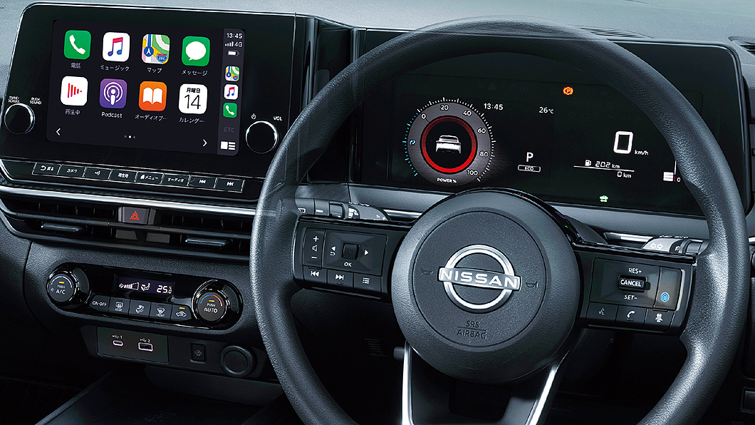 Note車內以全數位儀錶板搭配中控觸控螢幕強化科技質感。(圖片來源/ Nissan)