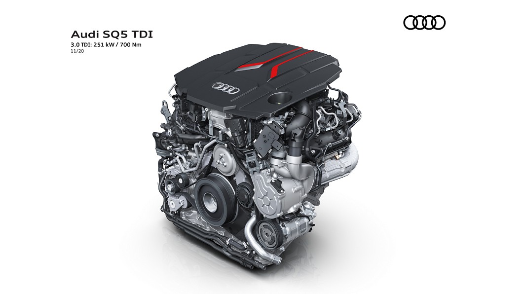 3.0 V6 TDI柴油渦輪增壓引擎整合48V MHEV輕油電與EPC電子增壓技術，具備341匹最大馬力。(圖片來源/ Audi)