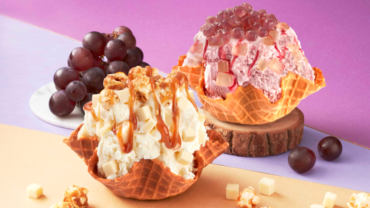 第二杯50元！COLD STONE「巨峰葡萄冰淇淋」紫色葡萄超誘人，再吃濃厚「帕瑪森起司冰淇淋」