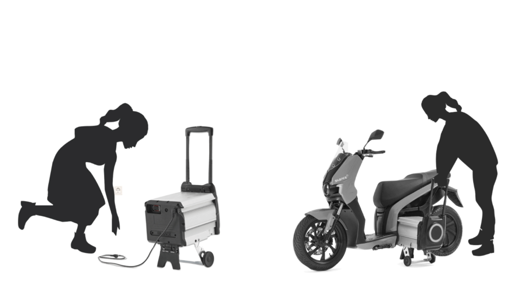 車上的電池組可以單獨拆卸，能用拖行李箱的方式將電池組移動至傳統插座旁充電。(圖片來源/ Silence)