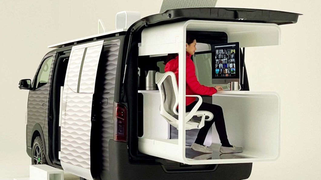 NV350 Office Pod Concept，將旗下NV350商用車加上辦公室概念，融合成個人行動辦公室概念車。(圖片來源/ Nissan)