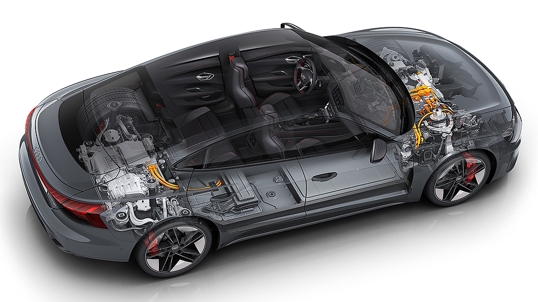 e-tron GT quattro與RS e-tron GT都採用前後軸個一具馬達的電動四驅系統。(圖片來源/ Audi)