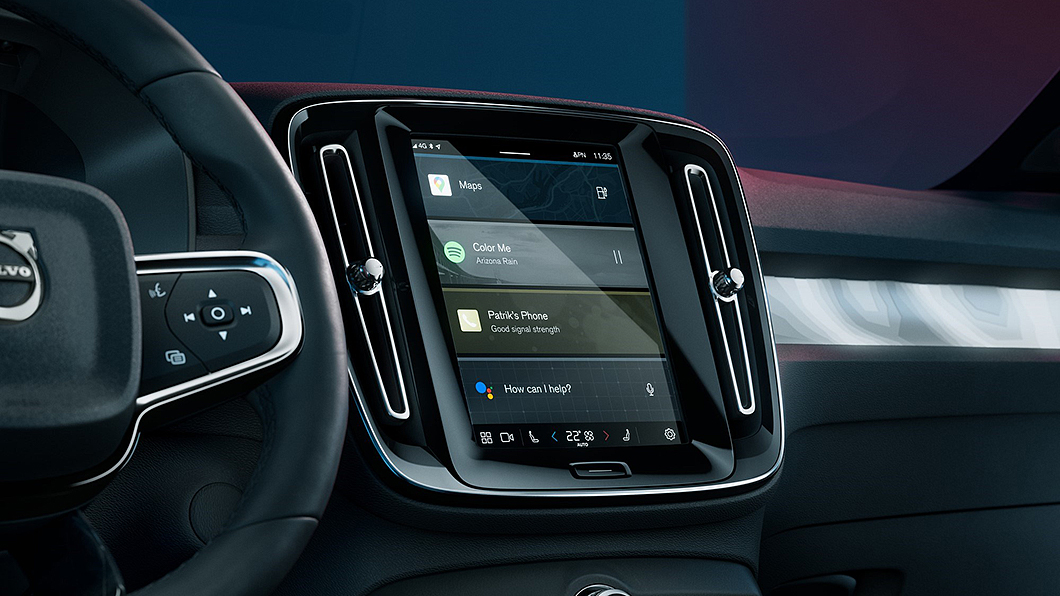中控台仍採用9吋直立式觸控螢幕，但車載系統已改為Android Auto架構。(圖片來源/ Volvo)