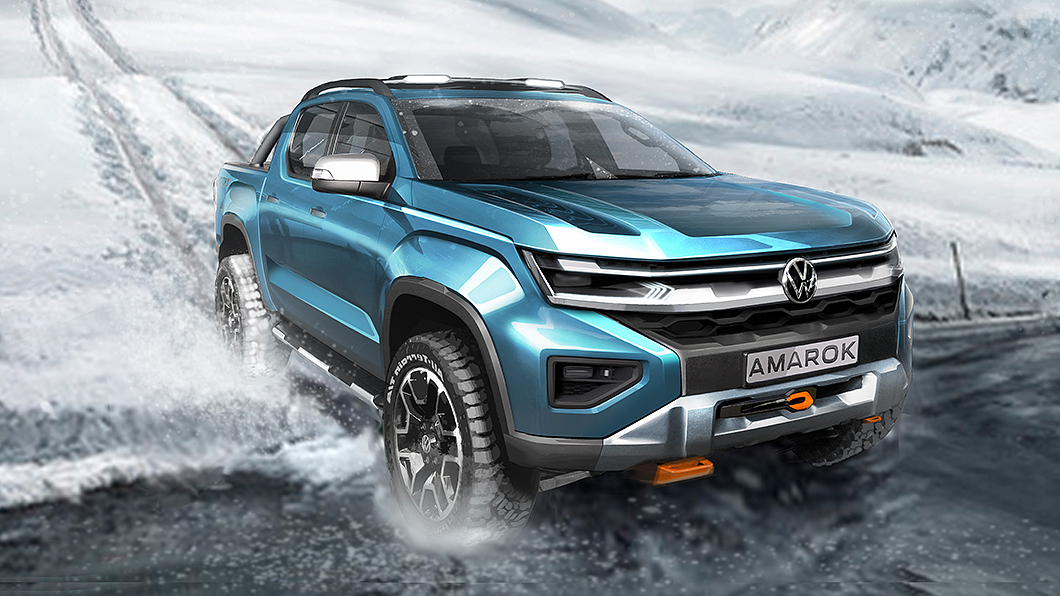 新世代Amarok預計2022年發表。(圖片來源/ 福斯商旅) Amarok更帥又更兇 新世代德系皮卡預告明年現身