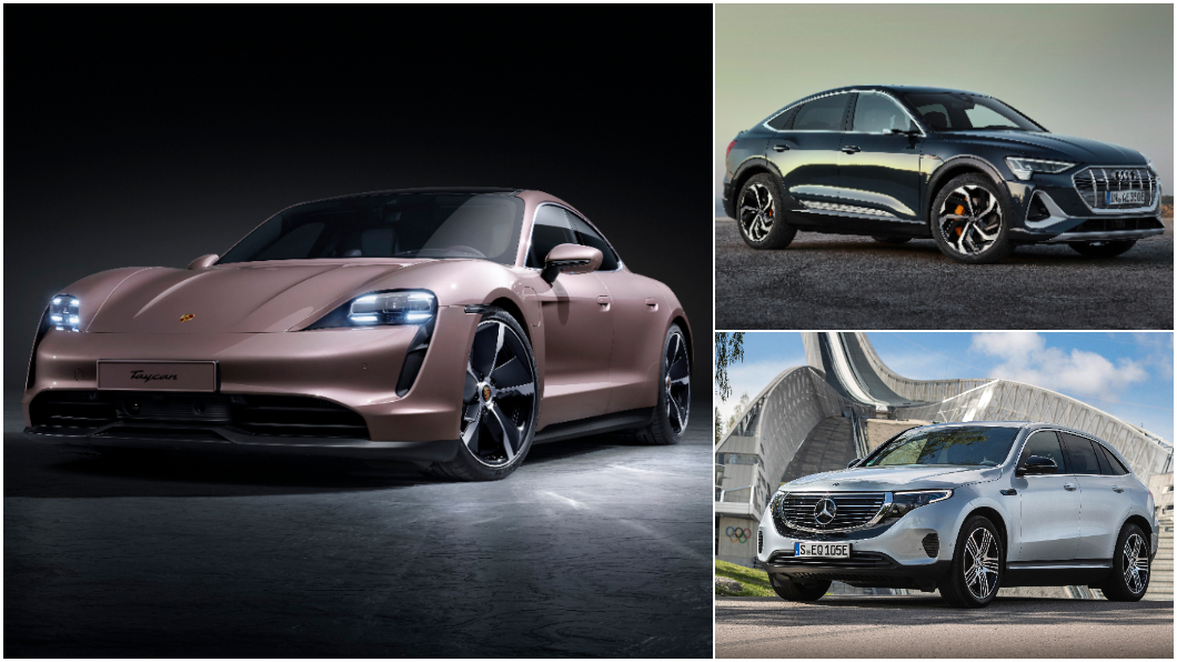 Porsche為4月份電動車掛牌數冠軍。(圖片來源/ Audi、Mercedes-Benz、Porsche) Tesla逢交車空窗 Taycan登頂單月電動車掛牌數冠軍
