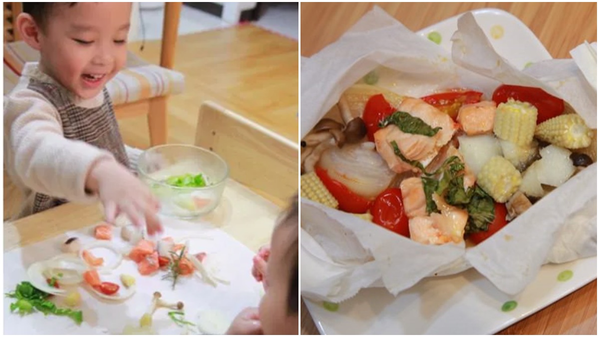 「懶人料理」幼稚園小孩也能一起DIY！「爐烤紙包海鮮」超簡單，有烤箱就能做