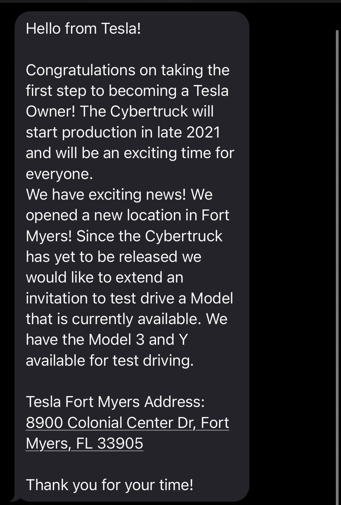 Tesla通知Cyber​​truck預購買家即將開始生產。(圖片截自推特) 