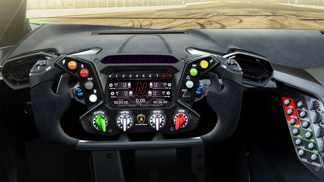 ​​​​​​​Essenza SCV12賽車方向盤有著濃厚的F1賽車風格。（圖片來源/ Lamborghini）