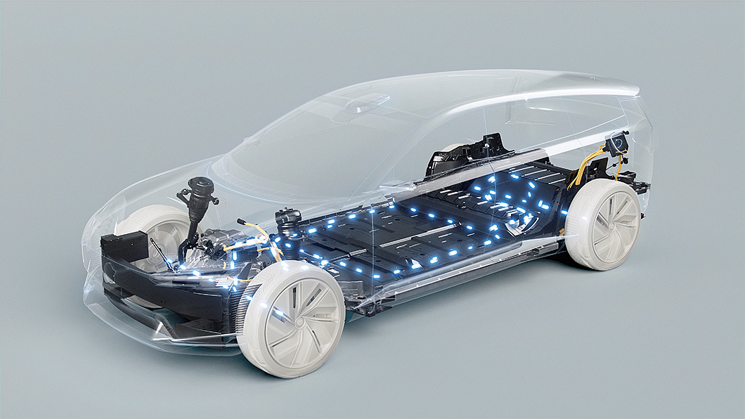 Recharge概念車使用的平台將電池整合在底盤當中，可以減少動力系統對於車內空間的影響。(圖片來源/ Volvo)