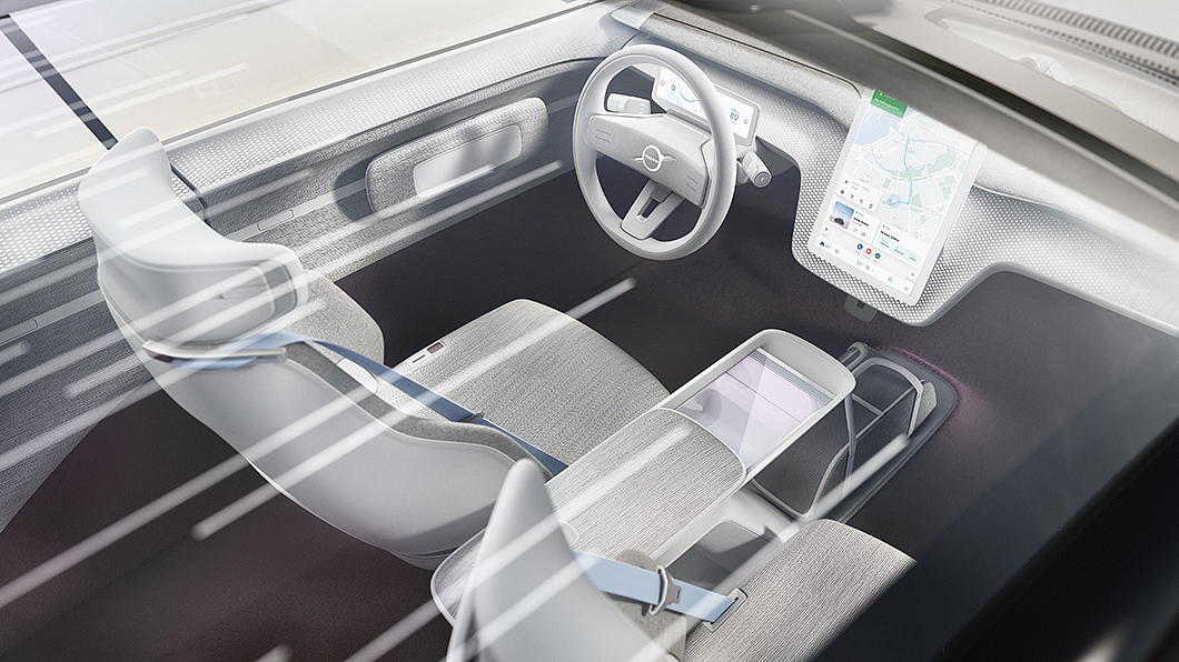 Recharge概念車植入15吋直立式中控台觸控螢幕，作為新一代多媒體資訊整合系統操作中樞。(圖片來源/ Volvo)