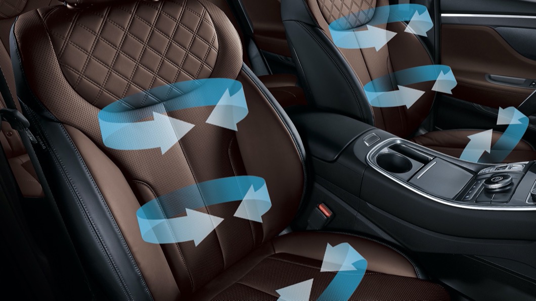 座椅具備雙前座通風加熱、多向電動調整功能，並提供2組記憶與駕駛座輕鬆進出裝置，帶來舒適的乘坐體驗。(圖片來源/ Hyundai)