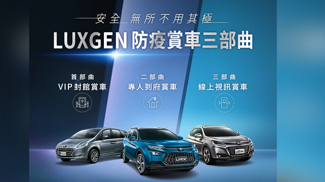 「Luxgen防疫賞車三部曲」提供到府賞車、封館賞車、線上視訊三種安心賞車方案。（圖片來源/ Luxgen）