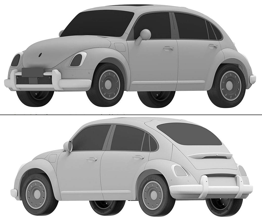 長城歐拉甚至再註冊一款造型與第2代以及第3代Beelte相似的汽車設計專利。(圖片來源/ EUIPO)