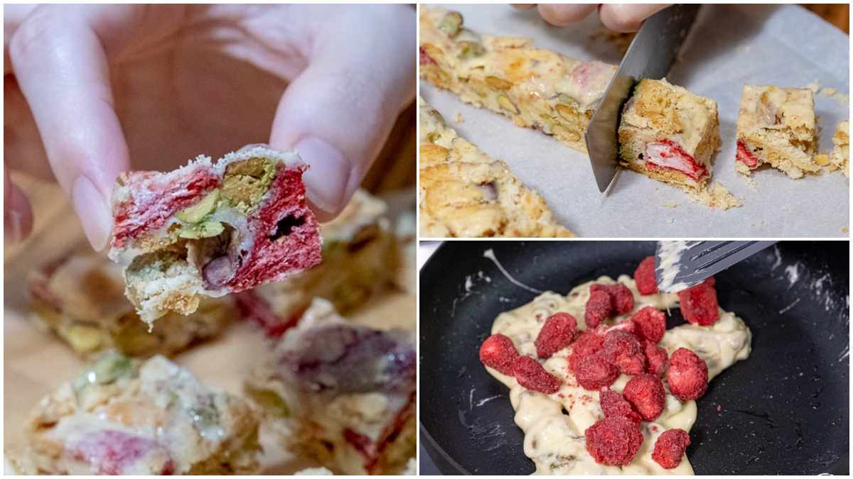 免烤箱就能DIY！超療癒「草莓雪Q餅」４步驟簡單做，酸甜酥脆口感層次豐富