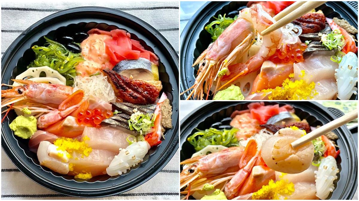 海鮮控請進！高CP值「日料丼飯」１碗嘗13種海鮮，先嗑超大尾天使紅蝦、炙燒干貝