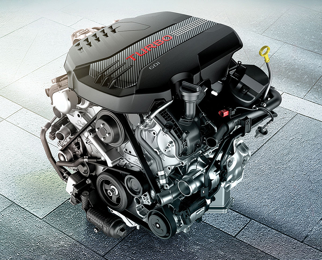 3.3升V6雙渦輪增壓引擎動力輸出略微調降，小改款後最大馬力為366匹。(圖片來源/ Kia)