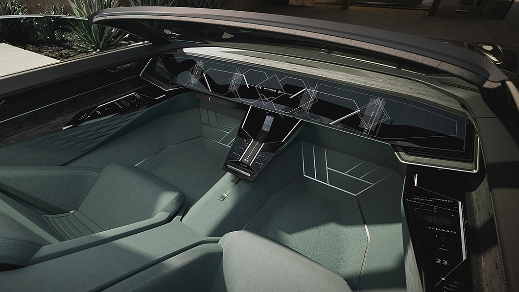 自動駕駛系統啟動時方向盤與踏板都會隱藏起來。(圖片來源/ Audi)