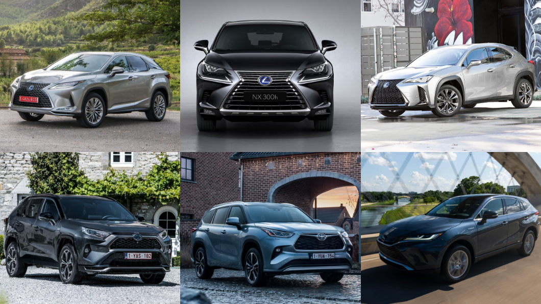 Toyota集團總計有6台車進入前10名省油SUV榜。（圖片來源/ Lexus、Toyota）