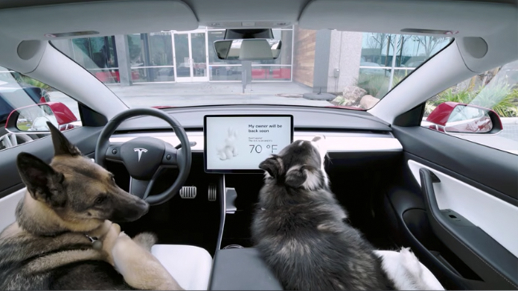 Tesla的寵物模式可以保持車室內空調作動，並且在電量不足時發訊警示車主。（圖片來源/ Tesla ）
