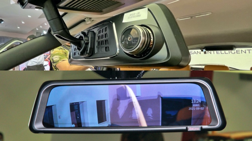 後視鏡也換上具備前後攝影鏡頭的Xmiro電子後視鏡。(圖片來源/ TVBS)