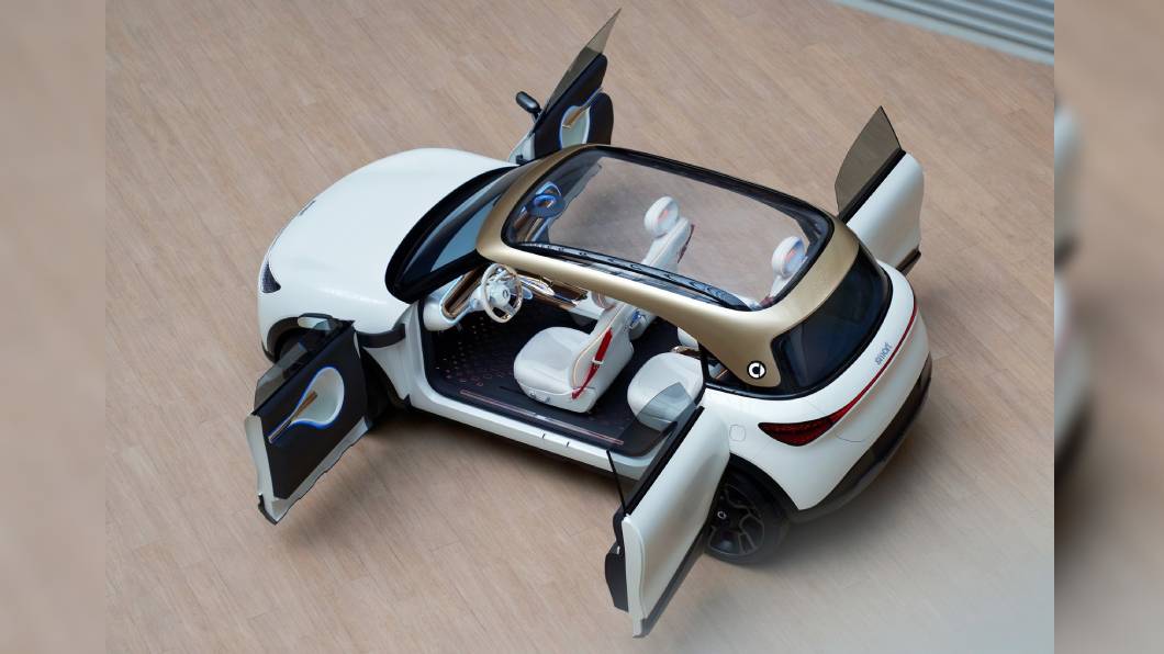Concept#1採用全景玻璃式車頂以及全對開式車門設計。(圖片來源/ Smart)
