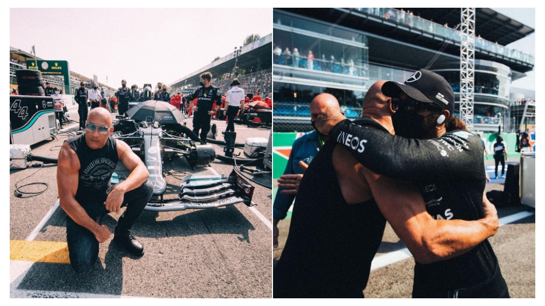 馮迪索最近都在義大利度假，喜愛車子的他也經常在F1當中現身。(圖片來源/ lewishamilton)