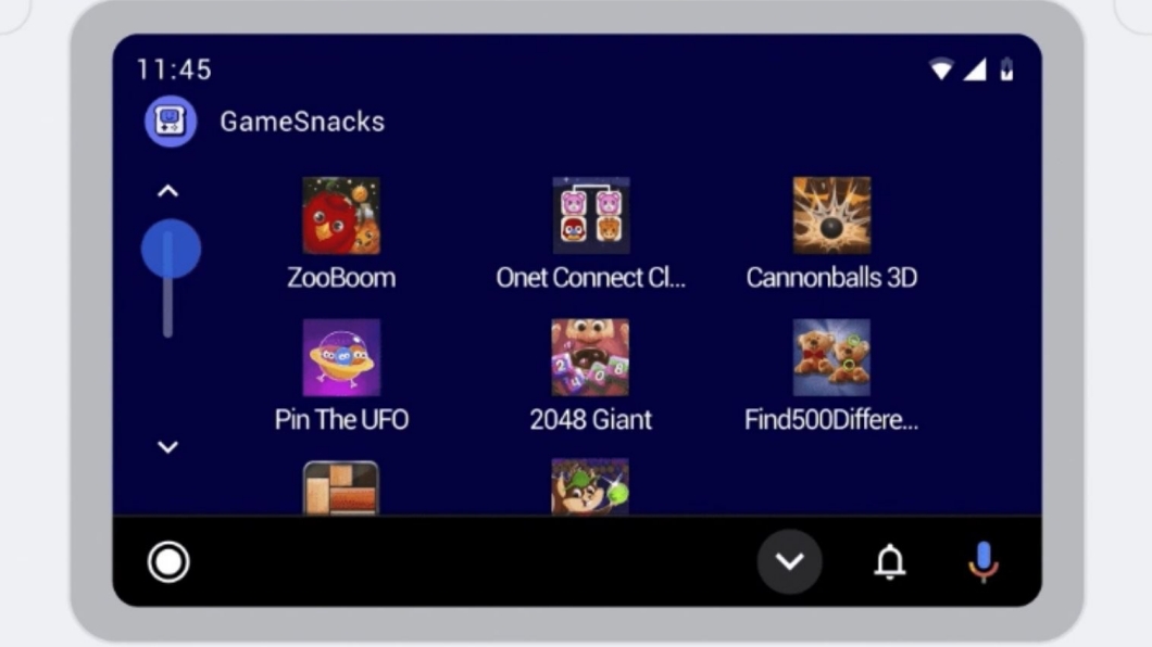GameSnacks內有許多遊戲可以遊玩，未來這些遊戲都可以在Android Auto上面開啟。(圖片來源/ Google)