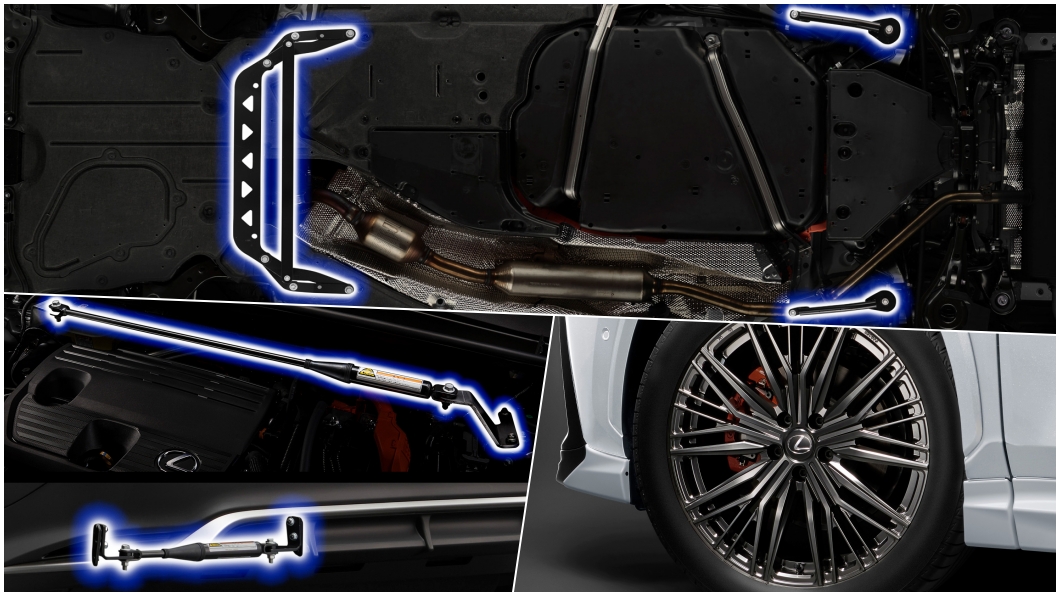 底盤以及引擎室都開發出了拉桿套件增強操控性，輪圈的輕量化也有助於減輕簧下重量。(圖片來源/ Lexus)