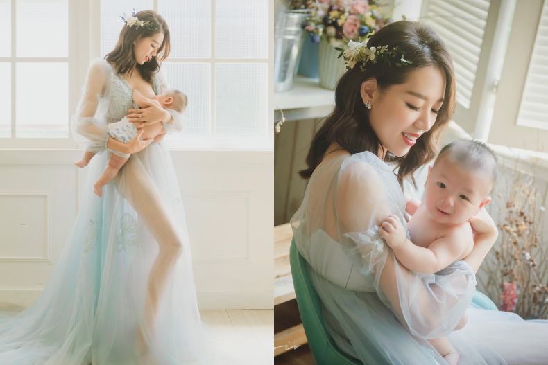 劉伊心哺乳寫真超唯美！二寶親餵天使笑，直呼：「痛到哭也值得！」
