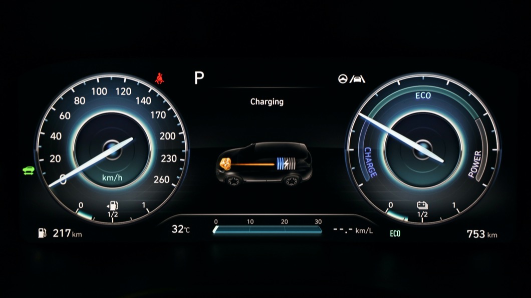 Santa Fe Hybrid可以提供230匹綜效馬力輸出以及19.2km/L平均油耗表現，提供兼具動力與油耗的使用體驗。(圖片來源/ Hyundai)