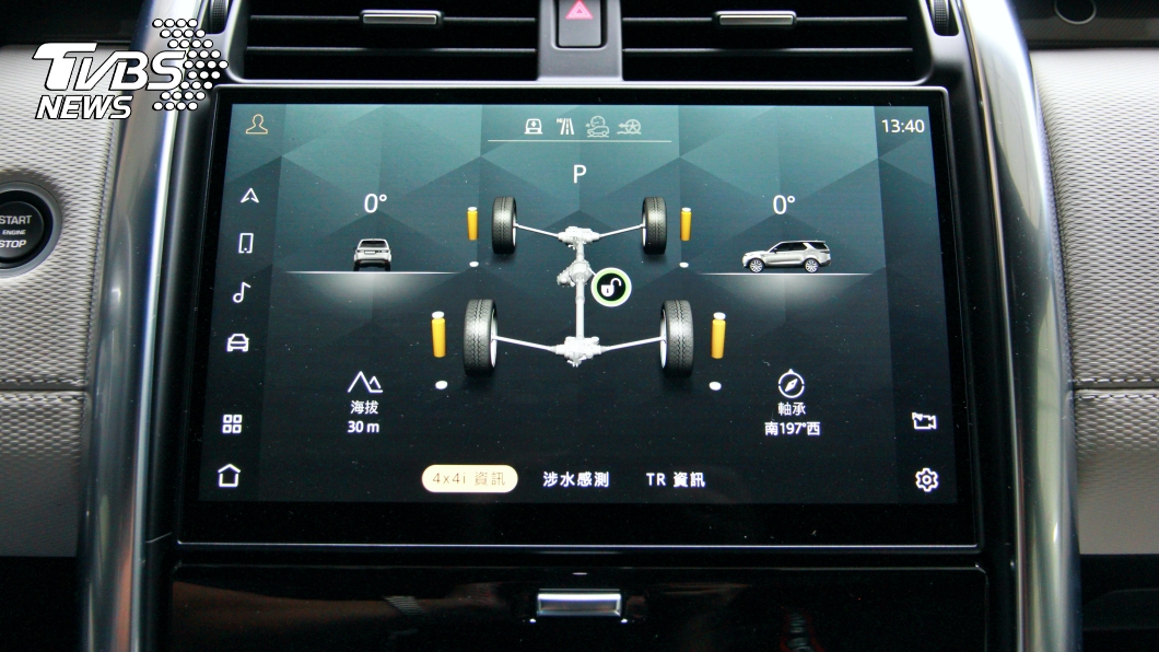 透過車輛內建的越野資訊顯示，讓車主可以快速掌握車身狀況。(圖片來源/ TVBS)