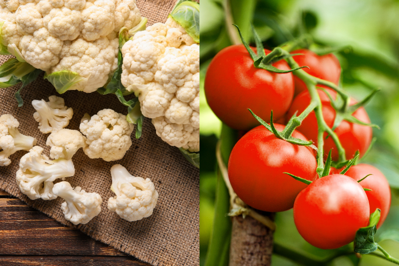 ▲花椰菜、番茄富含維他命C，有助於肌膚保養