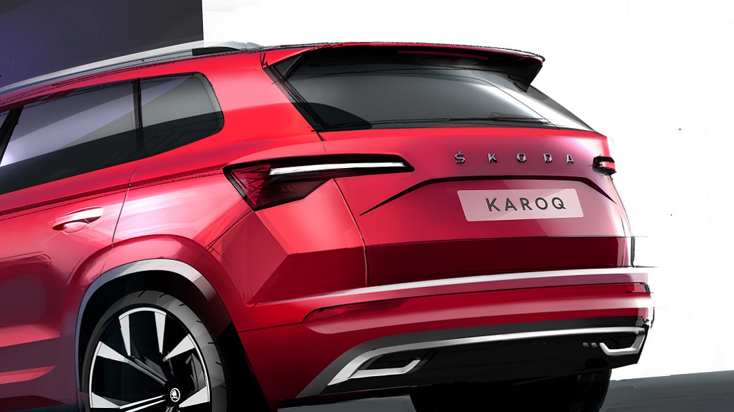 小改款Karoq將把尾燈設計得更為寬扁，C字形燈組也會有全新詮釋。(圖片來源/ Škoda)
