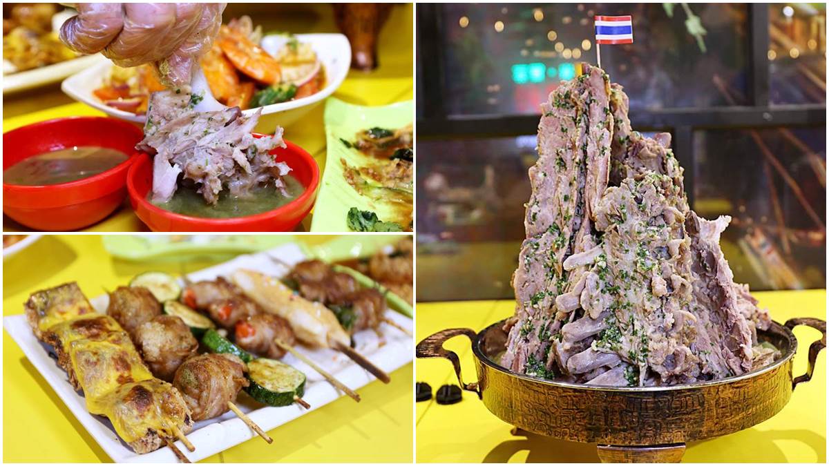 曼谷夜市美食台中吃得到！大分量「火山排骨」變火鍋，搭祕製酸辣沾醬超過癮
